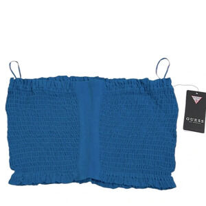 Guess New Women’s Small Bayside Teal Smocked Tube Top